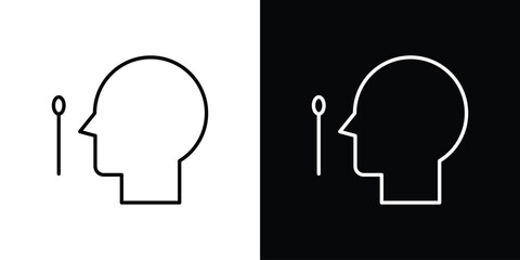Nasal swab icon linear icon. Line with editable stroke