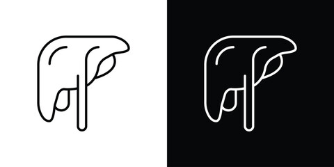 Liver icon linear icon. Line with editable stroke