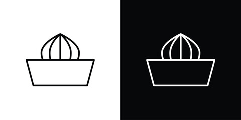 Hand Juicer icon linear icon. Line with editable stroke