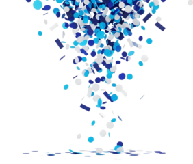 Falling Blue and White Confetti PNG for Social Media and Shopping Promotions