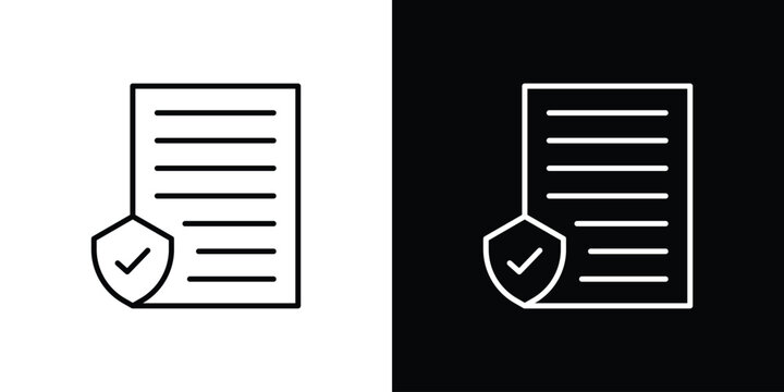 Contract coverage icon linear icon. Line with editable stroke