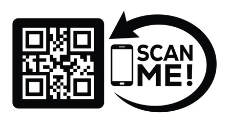 QR code scan icon set. Scan me frame. QR code scan for smartphone. QR code for mobile app, payment and identification. Vector illustration.