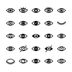 Eyes icon set. Eyes icon line. Eyes icon line art vector illustration