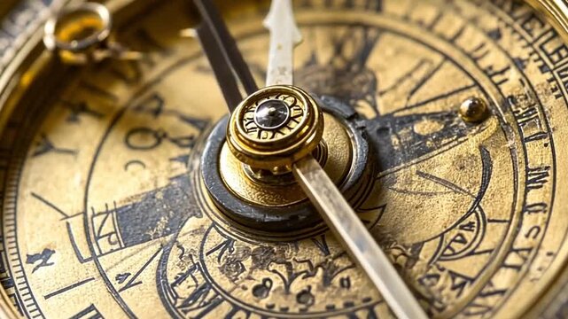 A close-up of an intricate vintage compass highlighting its craftsmanship.