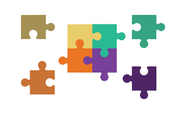 Fototapeta premium Colorful Jigsaw Puzzle Pieces Symbolizing Problem Solving and Creativity