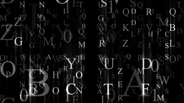 Numbers and letters running in a screen
