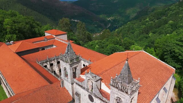 Aerial View of Santo Estevo Monastery in Galicia, Spain