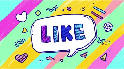 Engaging animated graphic inviting viewers to like and share their thoughts