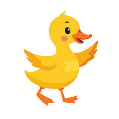 Happy Dancing Duck Icon Isolated on a Transparent Background 