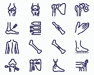 Orthopedic surgery related, pixel perfect, editable stroke, up scalable square line vector icon