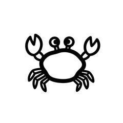 A cute cartoon crab isolated on white background is ready to play