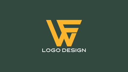 Naklejka premium WF modern monogram logo in angular style ideal for software startups, design firms, or tech services