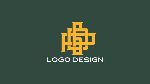 Modern grid-style P6D monogram logo for architecture firms, consultants, and high-end brands