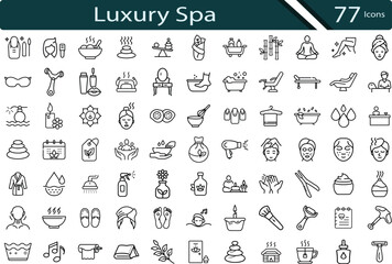 Luxury Spa and Wellness Icon Collection – Relaxation, Beauty, and Self-Care Essentials.