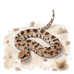 Fototapeta premium Snake in the desert showcasing nature and camouflage with scales and patterns