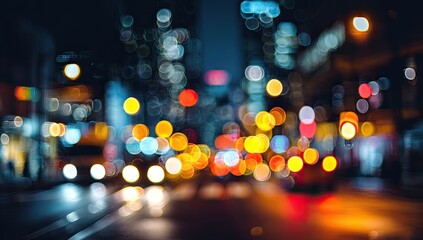 Blurry night city lights bokeh (1)