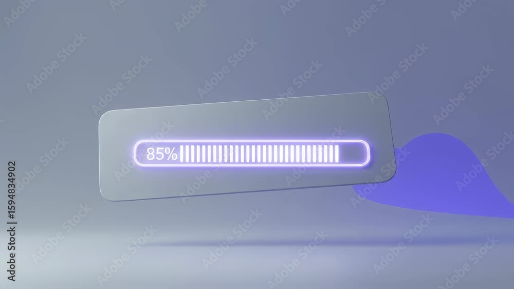 Wall mural percentage bar illustrating progress of digital data loading. concept of download, update or install