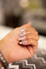Nail art on nail extensions