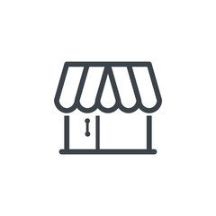 Minimalist Business Marketplace Icon. Outline and Solid Vector Illustrations for E-commerce, Retail, Marketplace, and Business