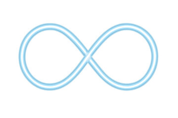 Fototapeta premium Luminous infinity sign glowing against transparent backdrop, symbolizing timeless connectivity and boundless potential