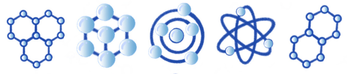 Abstract Light Blue Molecule Structure Illustration