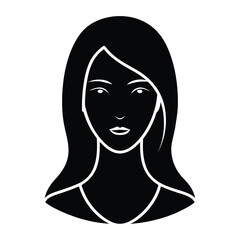 Stylized black and white silhouette of a woman s face