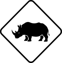 Wildlife Conservation, Rhino, Nature Reserve, Illustration, African Savanna, Side View, Endangered Species Awareness