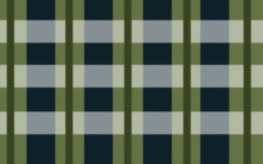 Minimal Dark blue and dark green Checkered pattern with Lace  edge Design