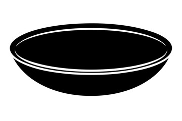Simple dark bowl kitchenware silhouette vector illustration