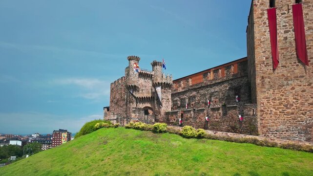 Historic Templar Castle in Ponferrada, Castile and Leon, Spain