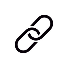 Simple Black and White Chain Link Icon for Connectivity, Web Design, and User Interface Elements Depicting Connection