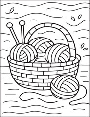 Cozy Moments Bold Line Coloring Page – Relaxing Hygge-Inspired Illustration