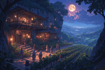 halloween night landscape