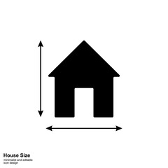 Illustration of house size icon