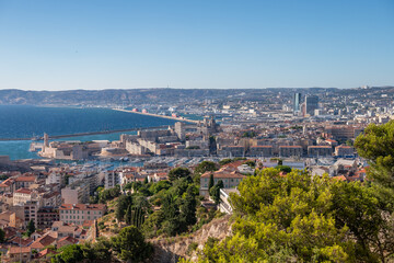 Une vue panoramique sur la ville de Marseille en France