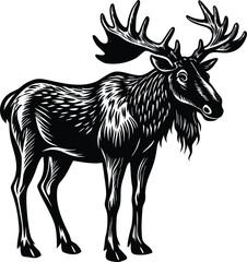 Playful Deer Illustration in CMYK Colors with Helvetica and Courier Fonts