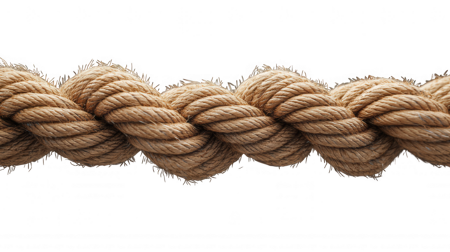 Intertwined fibers suitable strong, reliable rope, create for various uses, isolated on transparent background