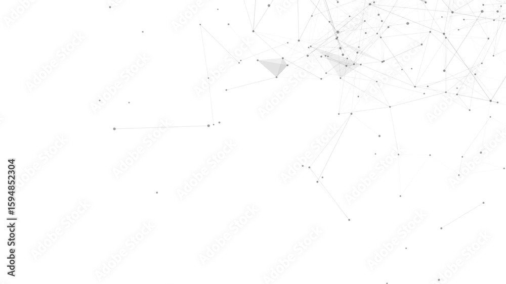 Poster abstract polygon mesh digital background. white minimal network structure with lines and dots. futur