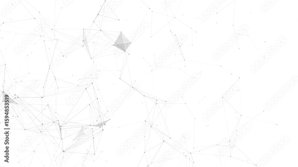 Poster white abstract tech wireframe background. polygonal network mesh with digital connection nodes. clea