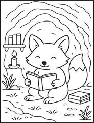 Cozy Moments Bold Line Coloring Page – Relaxing Hygge-Inspired Illustration