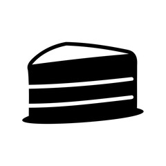 Piece of cake icon. Tasty dessert slice vector illustration, Cake silhouette