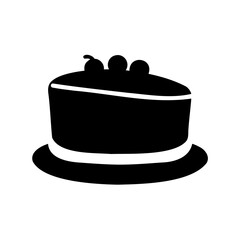 Piece of cake icon. Tasty dessert slice vector illustration, Cake silhouette