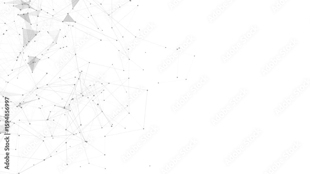 Poster white abstract polygonal network connection background. minimal tech mesh particles design. futurist