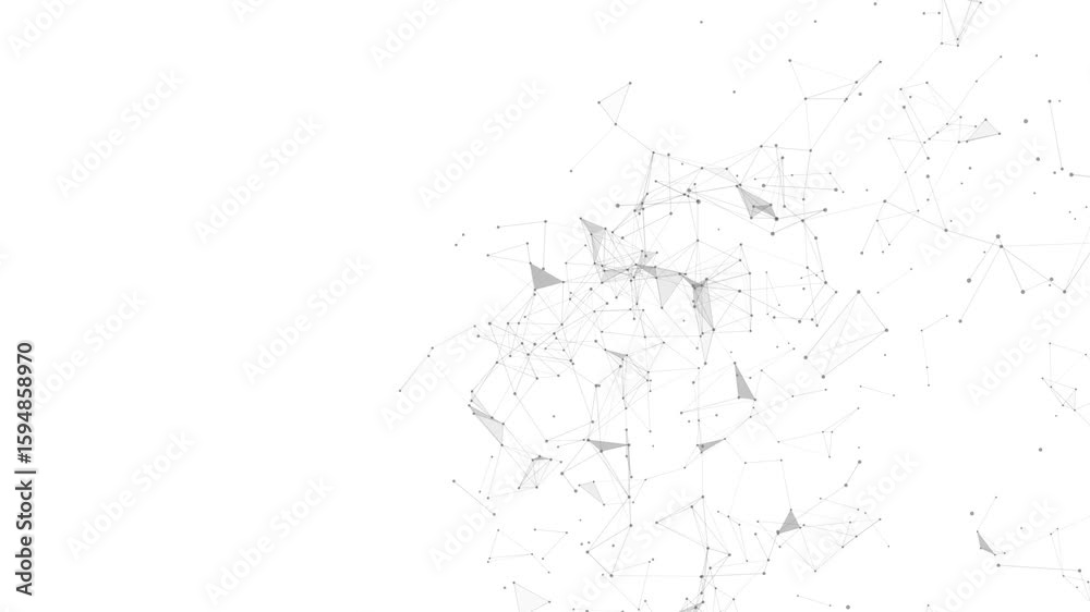 Poster futuristic abstract polygon mesh background. minimal white tech wireframe network. digital connectio