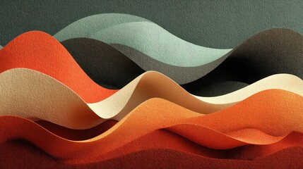 Minimalist earth-tone waveform canvas layered with organic digital motion, symbolic tech-nature balance in calming abstract design for wellness, mindfulness, and ecology themes