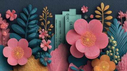 Modern wallpaper for billing automation using digital invoice motifs.