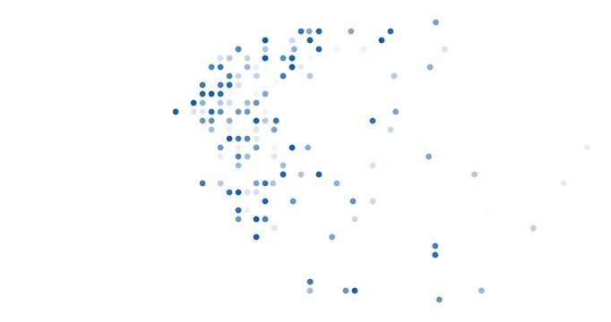 Generative art circles revealing Greece island silhouette