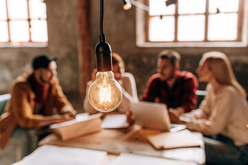 Creative business meeting with innovative mind and start up culture creativity and idea brainstorming