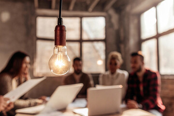 Creative business meeting with innovative mind and start up culture creativity and idea brainstorming