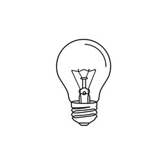 Vector outline icon of light bulb representing idea or learning